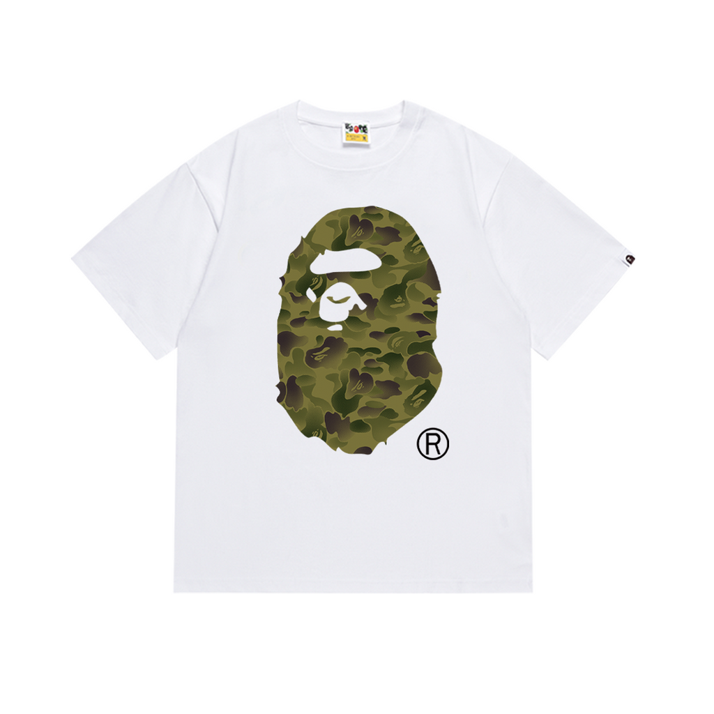 Bathing Shark and ape head print T-Shirt NextBlock