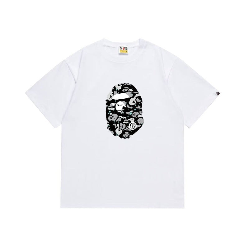Bathing Shark and ape head print T Shirts NextBlock