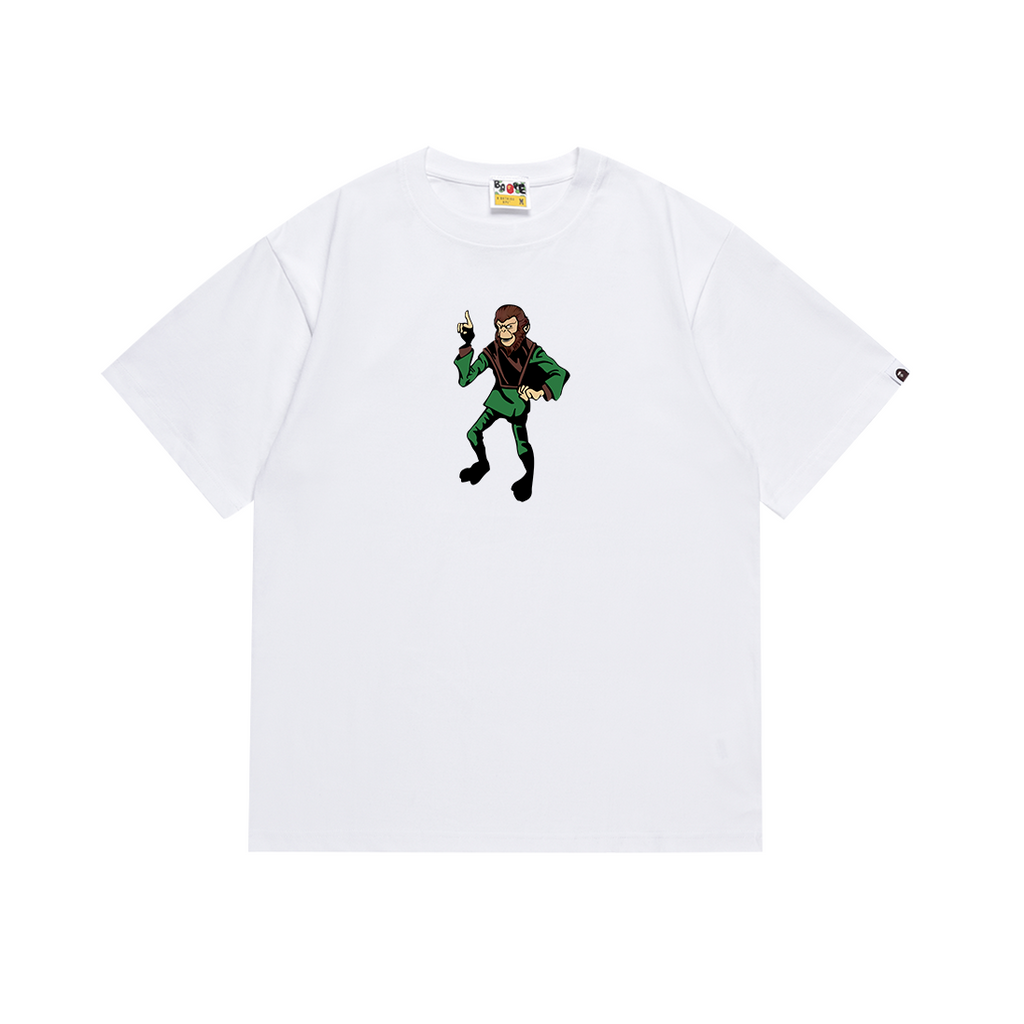 Bathing Shark and ape head print T Shirts NextBlock