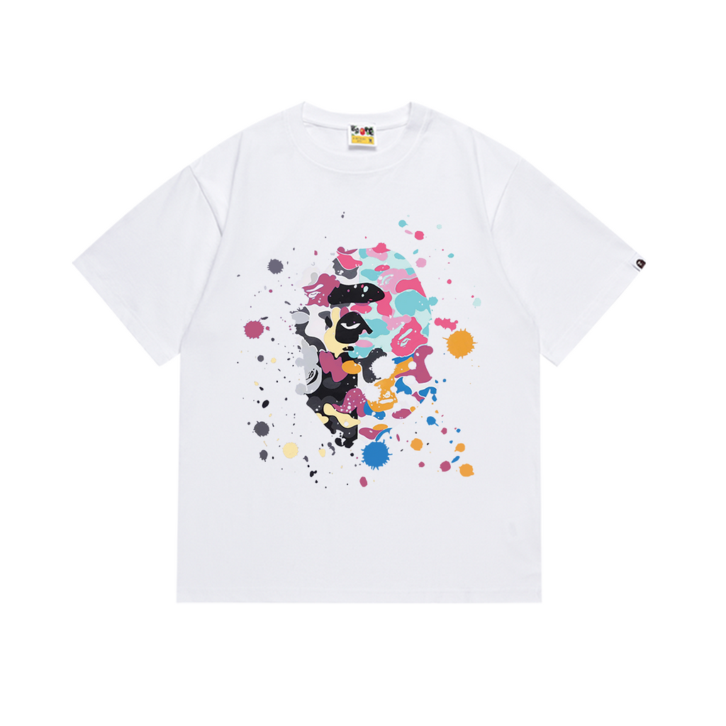 Bathing Shark and ape head print T-Shirt NextBlock