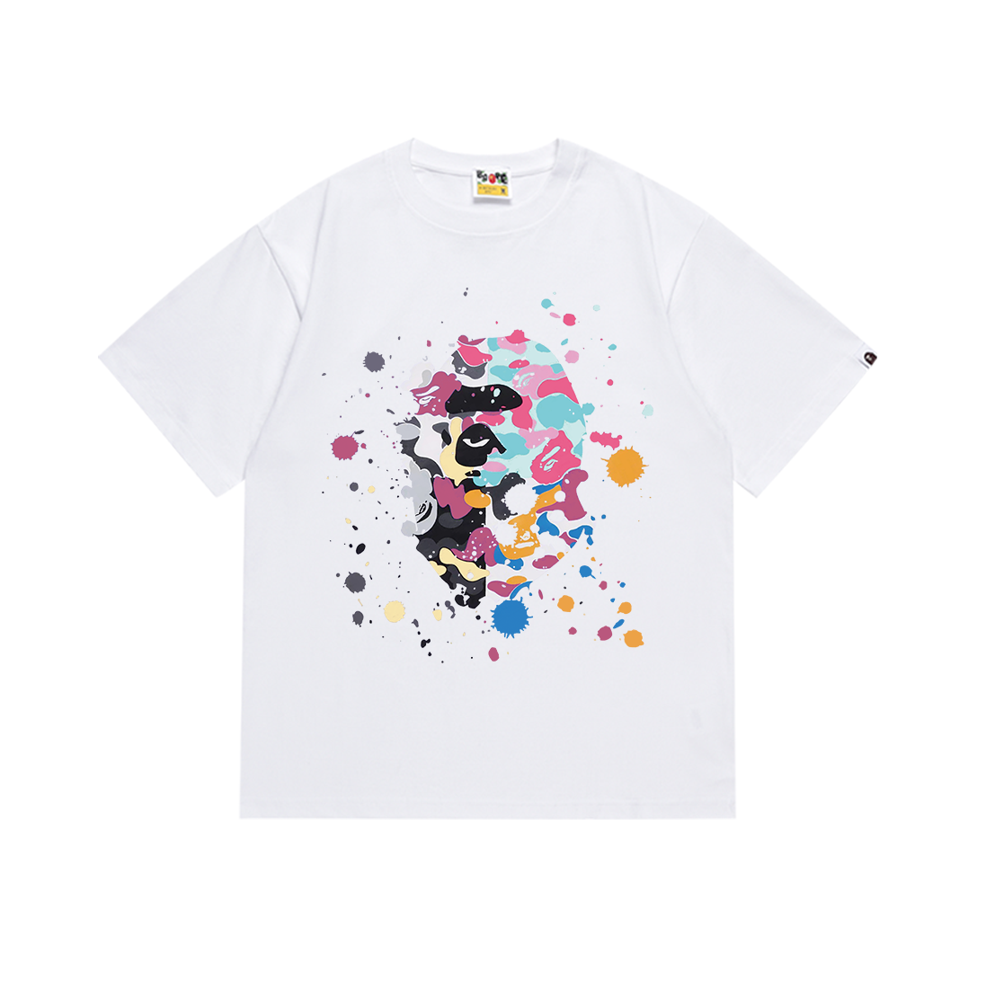 Bathing Shark and ape head print T-Shirt NextBlock