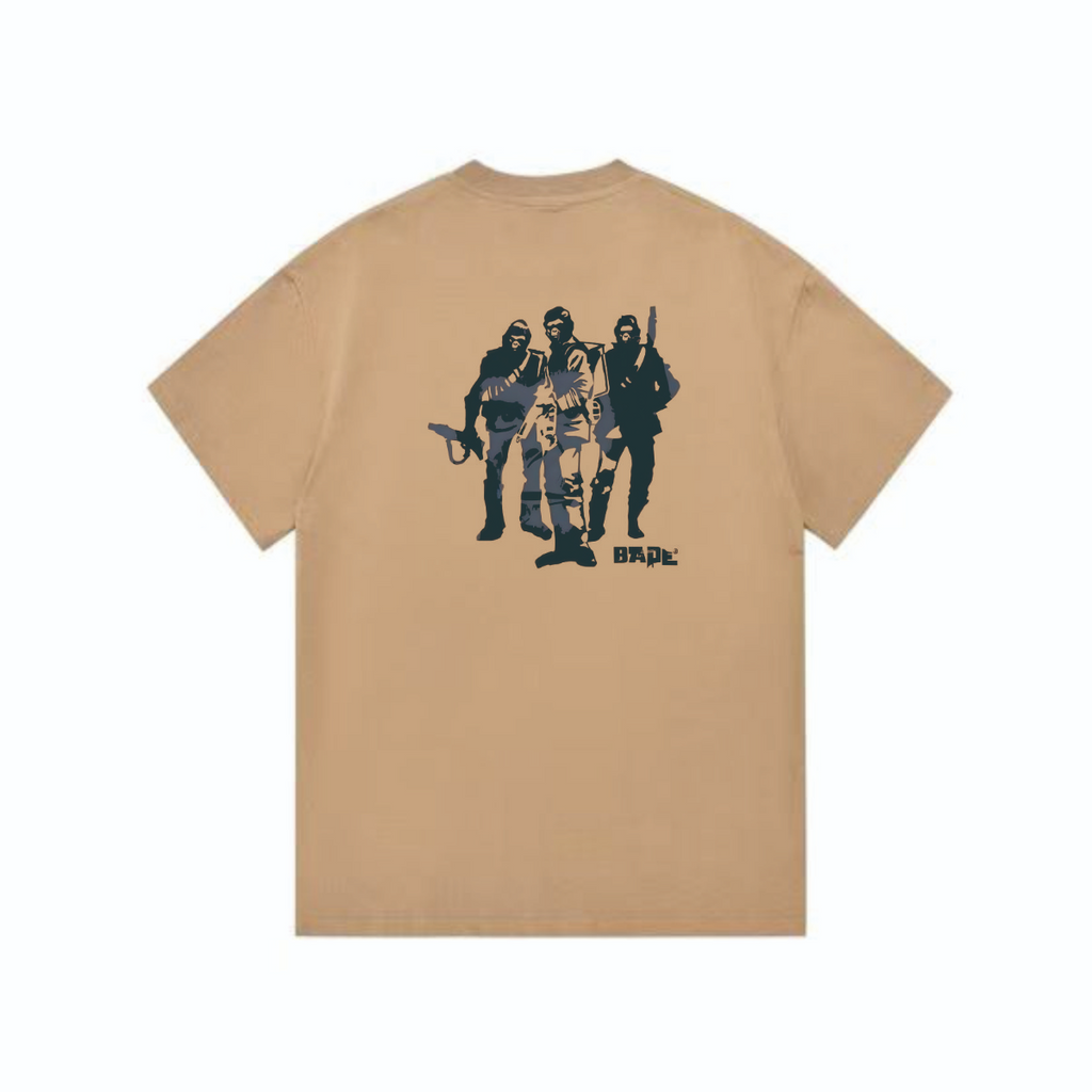 Bathing Shark and ape head print T-Shirt NextBlock