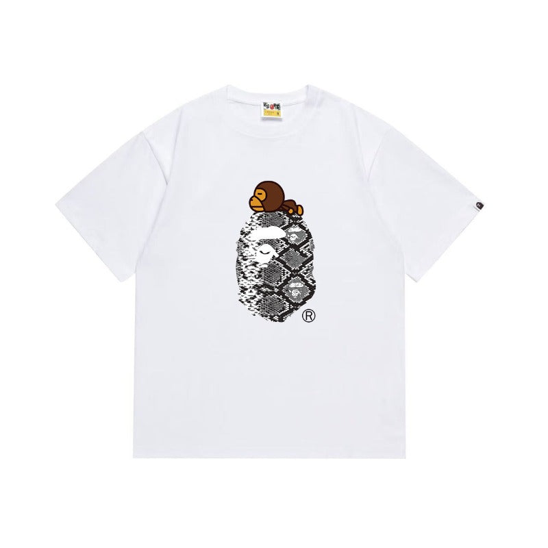 Bathing Shark and ape head print T Shirts NextBlock