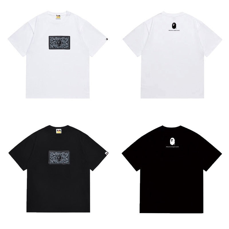 Bathing Shark and ape head print T Shirts NextBlock