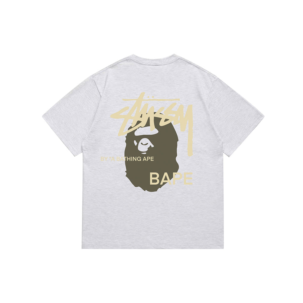 Bathing Shark and ape head print T-Shirt NextBlock
