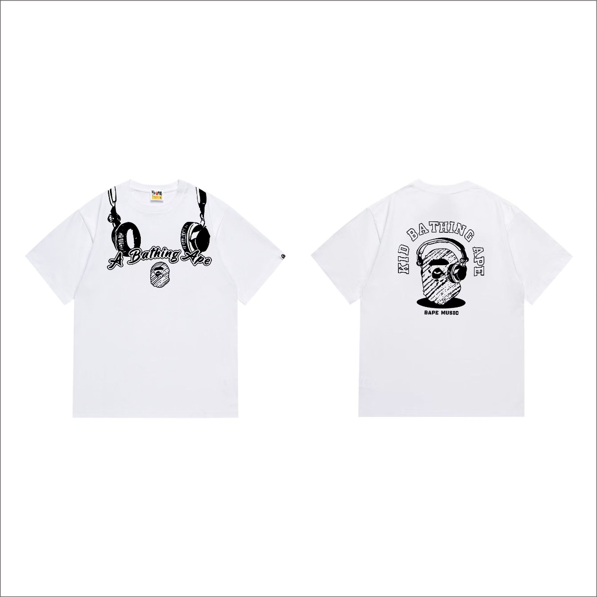 Bathing Shark and ape head print T-Shirt NextBlock