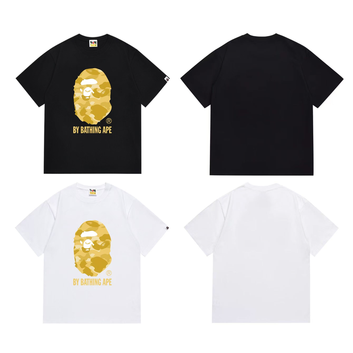 Bathing Shark and ape head print T-Shirt NextBlock