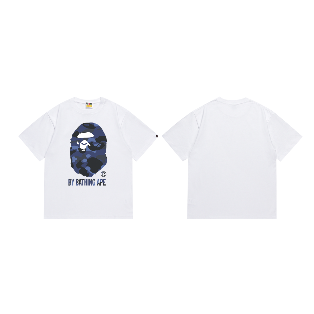 Bathing Shark and ape head print T-Shirt NextBlock