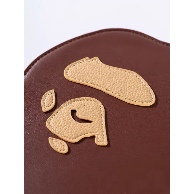Bathing Shark and ape head print Bag Accessories: Ape-patterned PU leather zippered crossbody bag / shoulder bag NextBlock