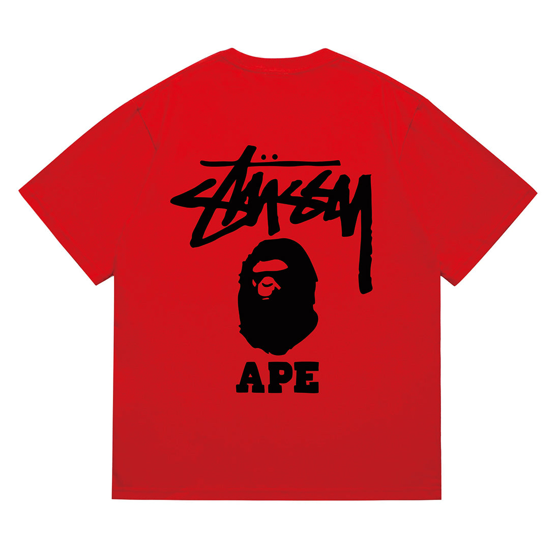 Bathing Shark and ape head print T-Shirt NextBlock