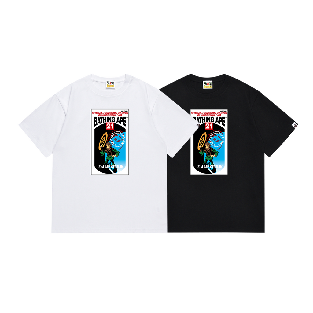 Bathing Shark and ape head print T Shirts NextBlock