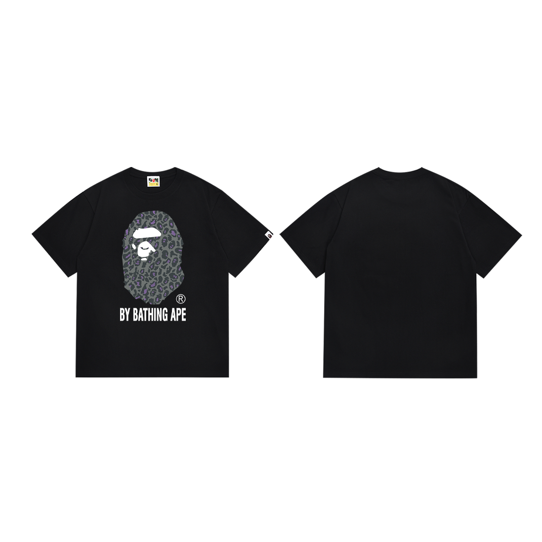 Bathing Shark and ape head print T-Shirt NextBlock