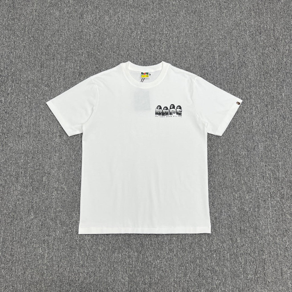 Bathing Shark and ape head print T-Shirt NextBlock