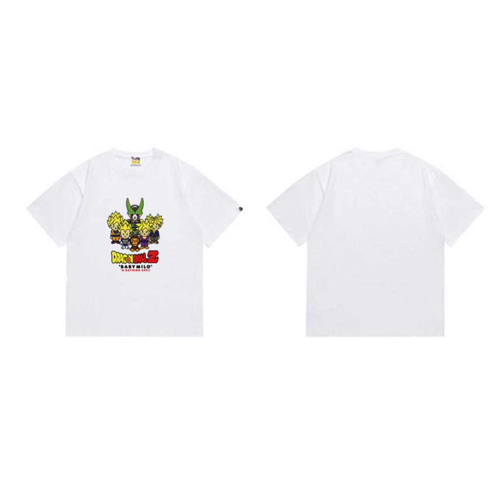 Bathing Shark and ape head print T-Shirt NextBlock