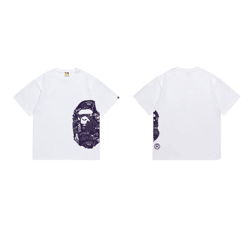 Bathing Shark and ape head print T Shirts NextBlock