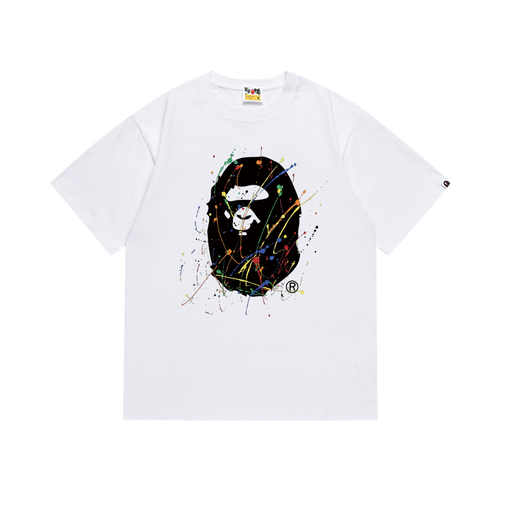 Bathing Shark and ape head print T-Shirt NextBlock