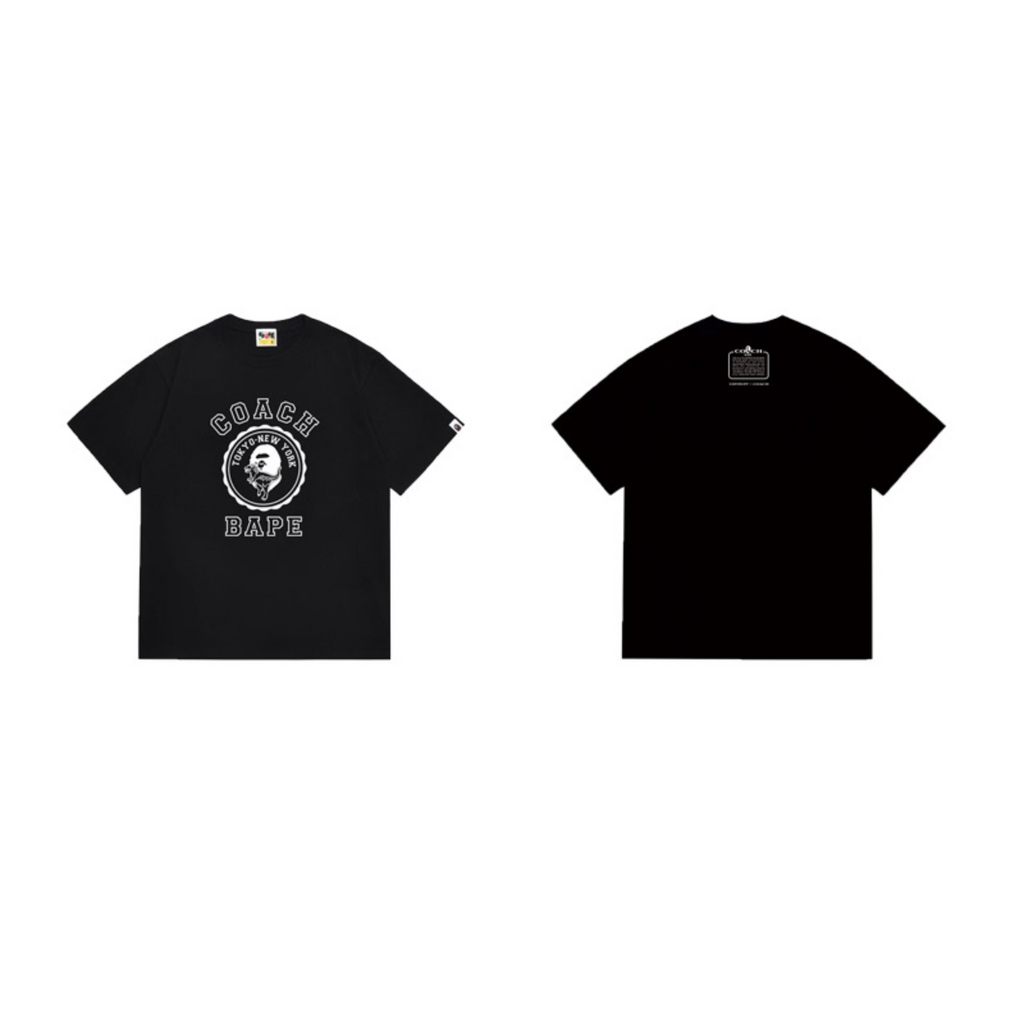 Bathing Shark and ape head print T-Shirt NextBlock