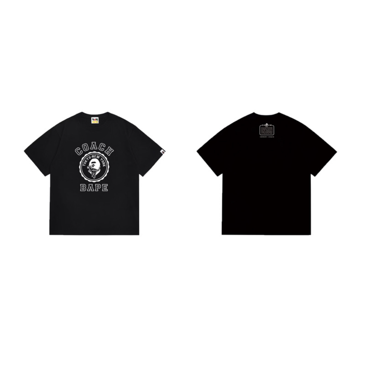 Bathing Shark and ape head print T-Shirt NextBlock