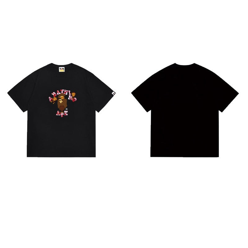 Bathing Shark and ape head print T Shirts NextBlock
