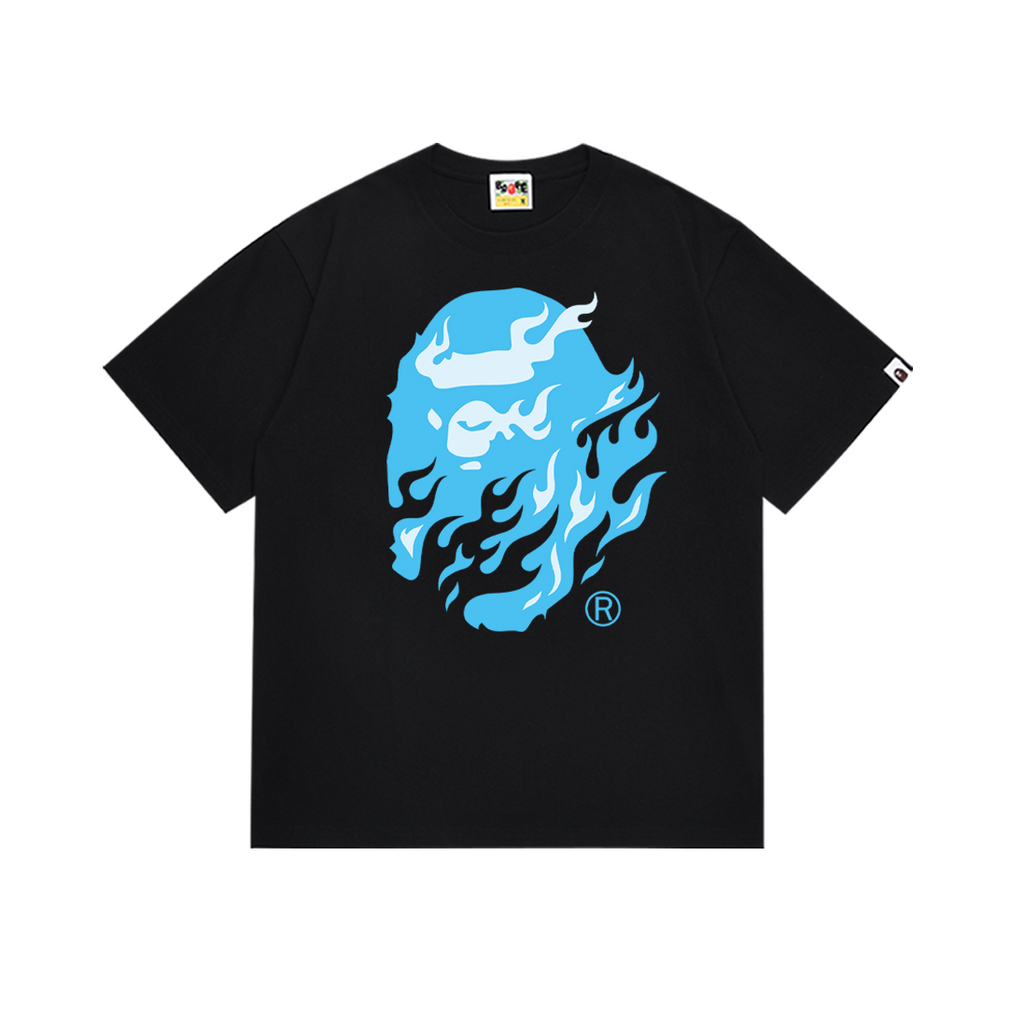 Bathing Shark and ape head print T-Shirt NextBlock