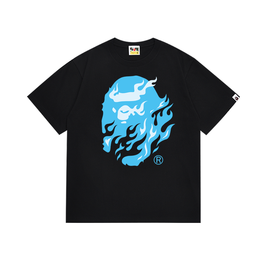Bathing Shark and ape head print T-Shirt NextBlock