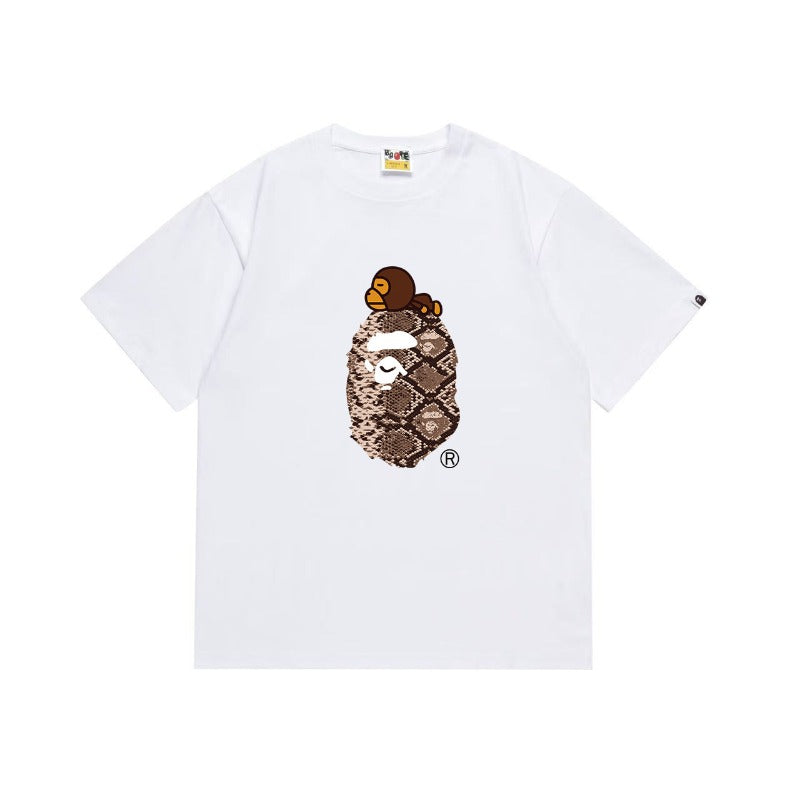 Bathing Shark and ape head print T Shirts NextBlock