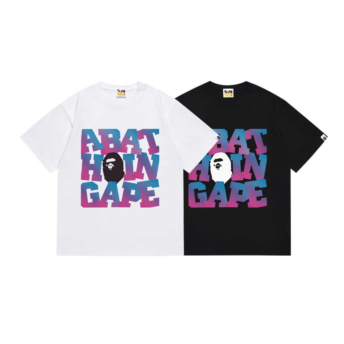 Bathing Shark and ape head print T Shirts NextBlock