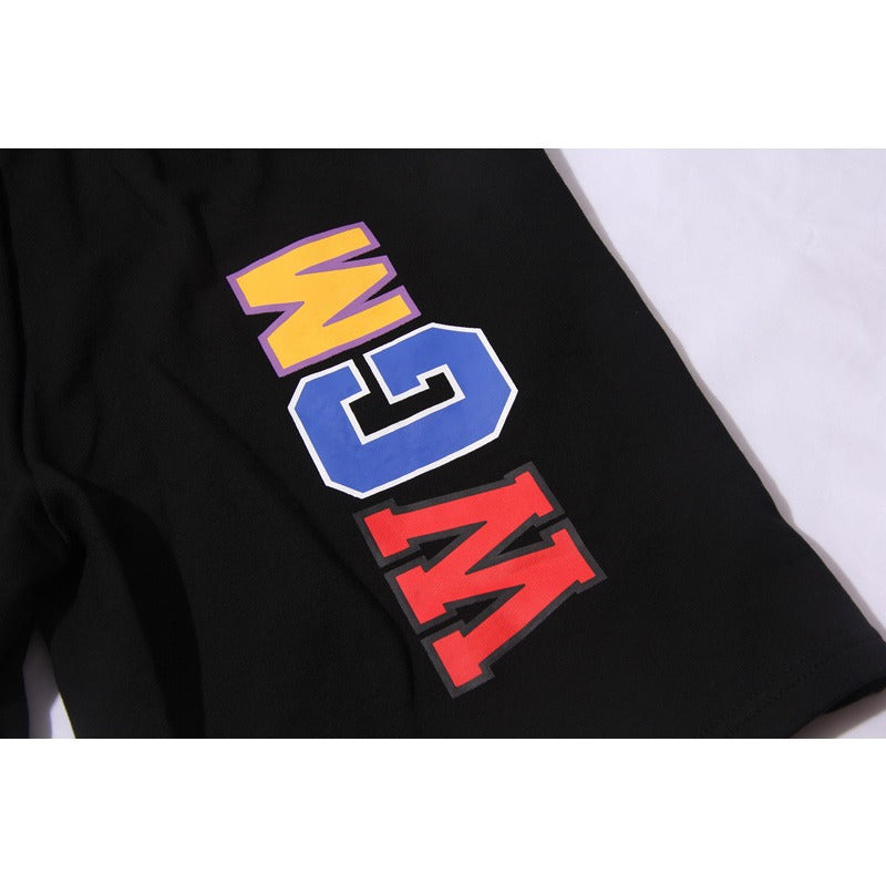 Bathing Shark and ape head print Shorts Solid Color Letter Shark WGM Printed Five-Point Pants Straight Beach Pants NextBlock