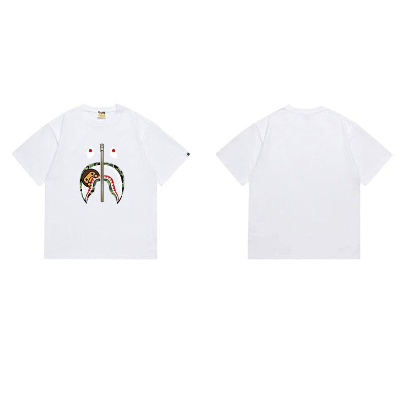 Bathing Shark and ape head print T Shirts NextBlock