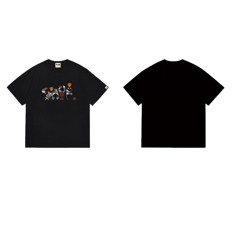 Bathing Shark and ape head print T Shirts NextBlock