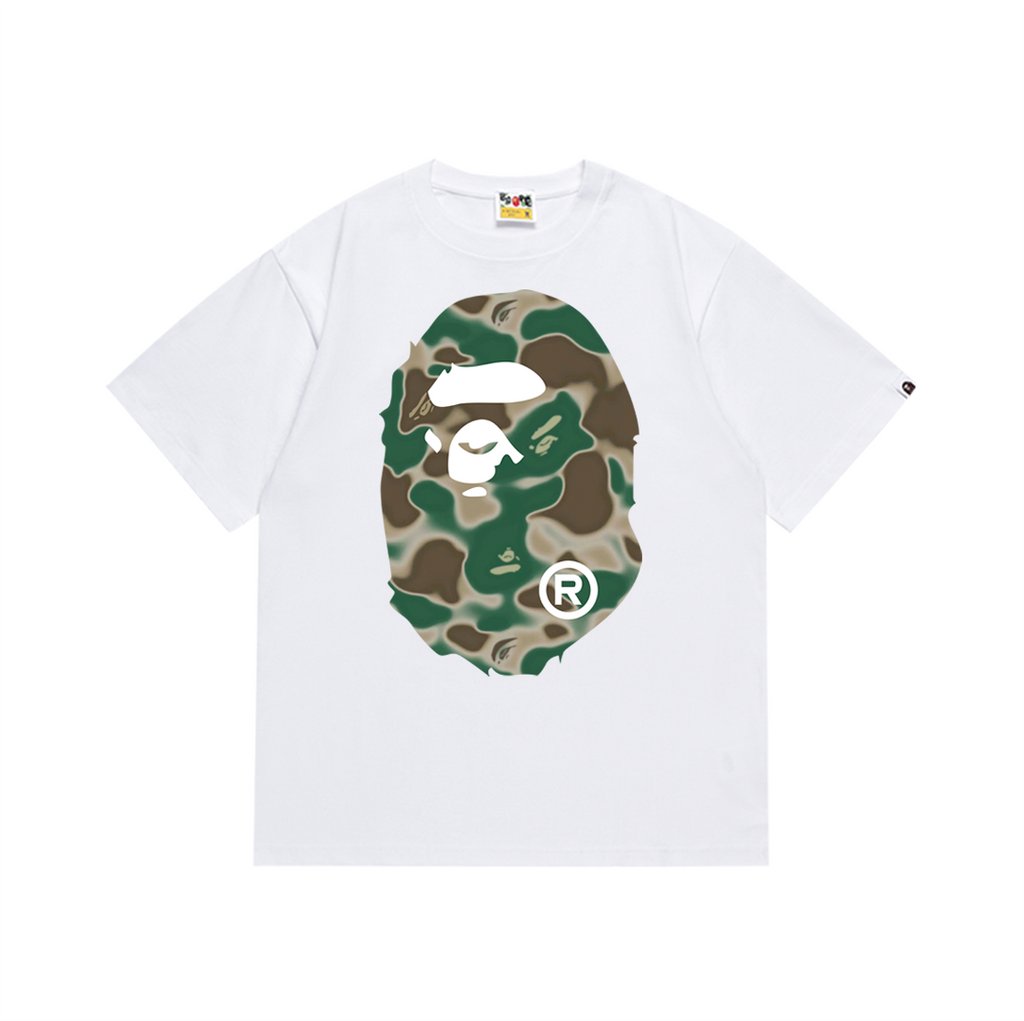 Bathing Shark and ape head print T-Shirt NextBlock