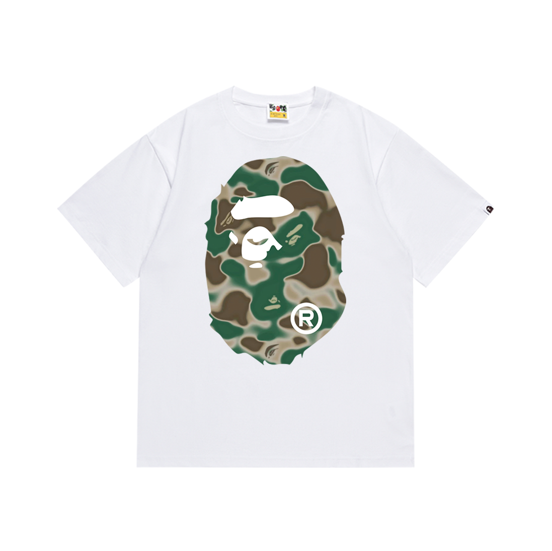 Bathing Shark and ape head print T-Shirt NextBlock