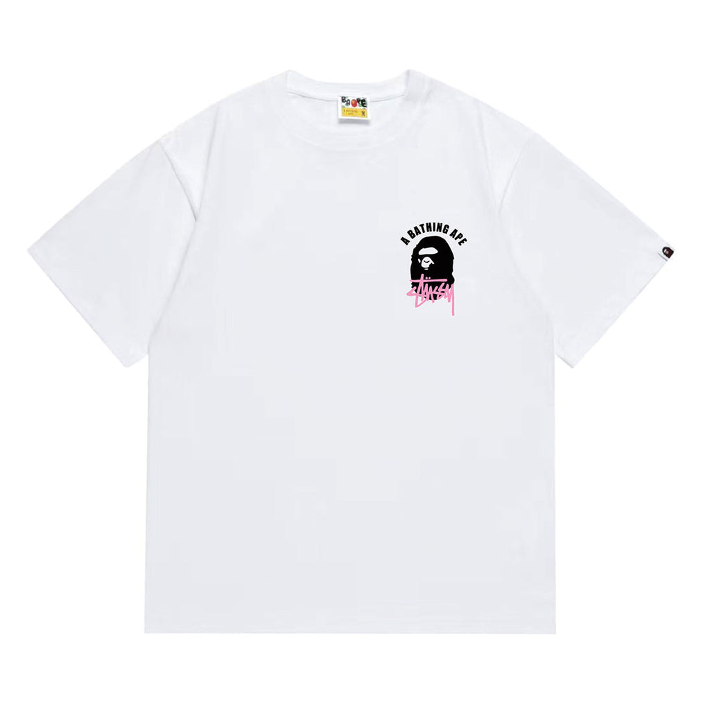 Bathing Shark and ape head print T-Shirt NextBlock