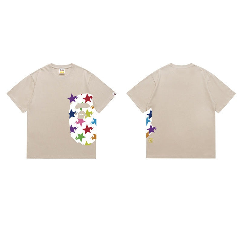Bathing Shark and ape head print T Shirts NextBlock