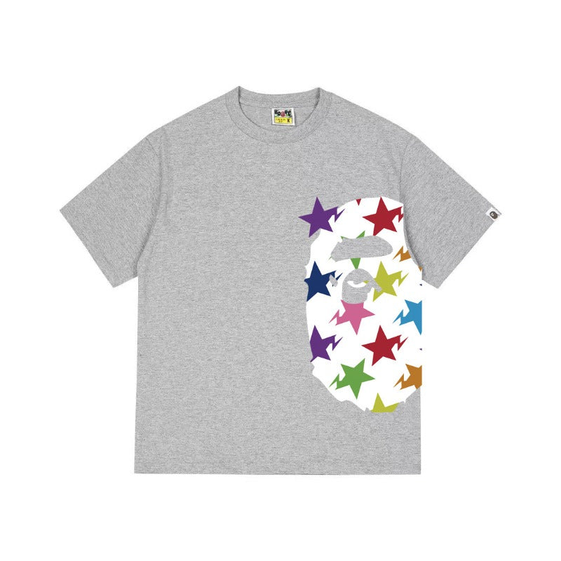 Bathing Shark and ape head print T Shirts NextBlock
