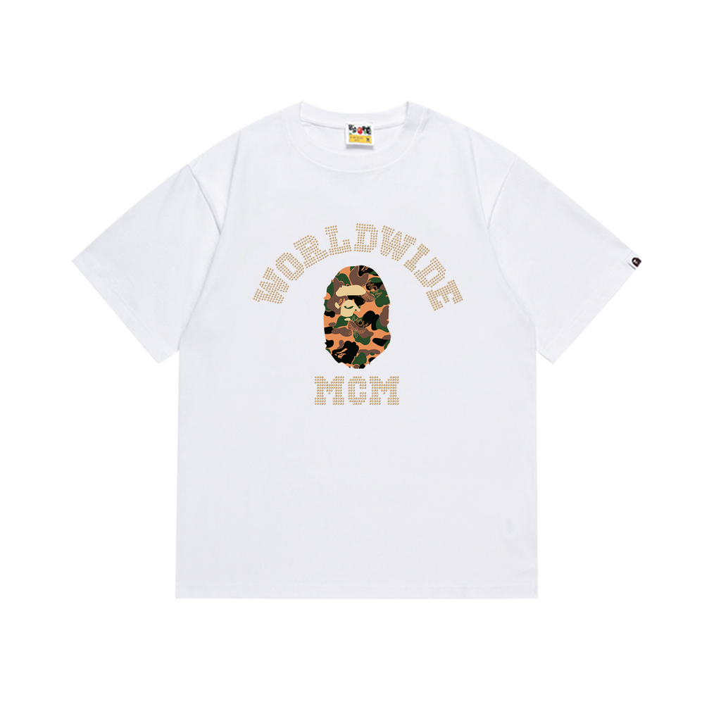 Bathing Shark and ape head print T-Shirt NextBlock