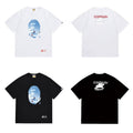 Bathing Shark and ape head print T Shirts NextBlock