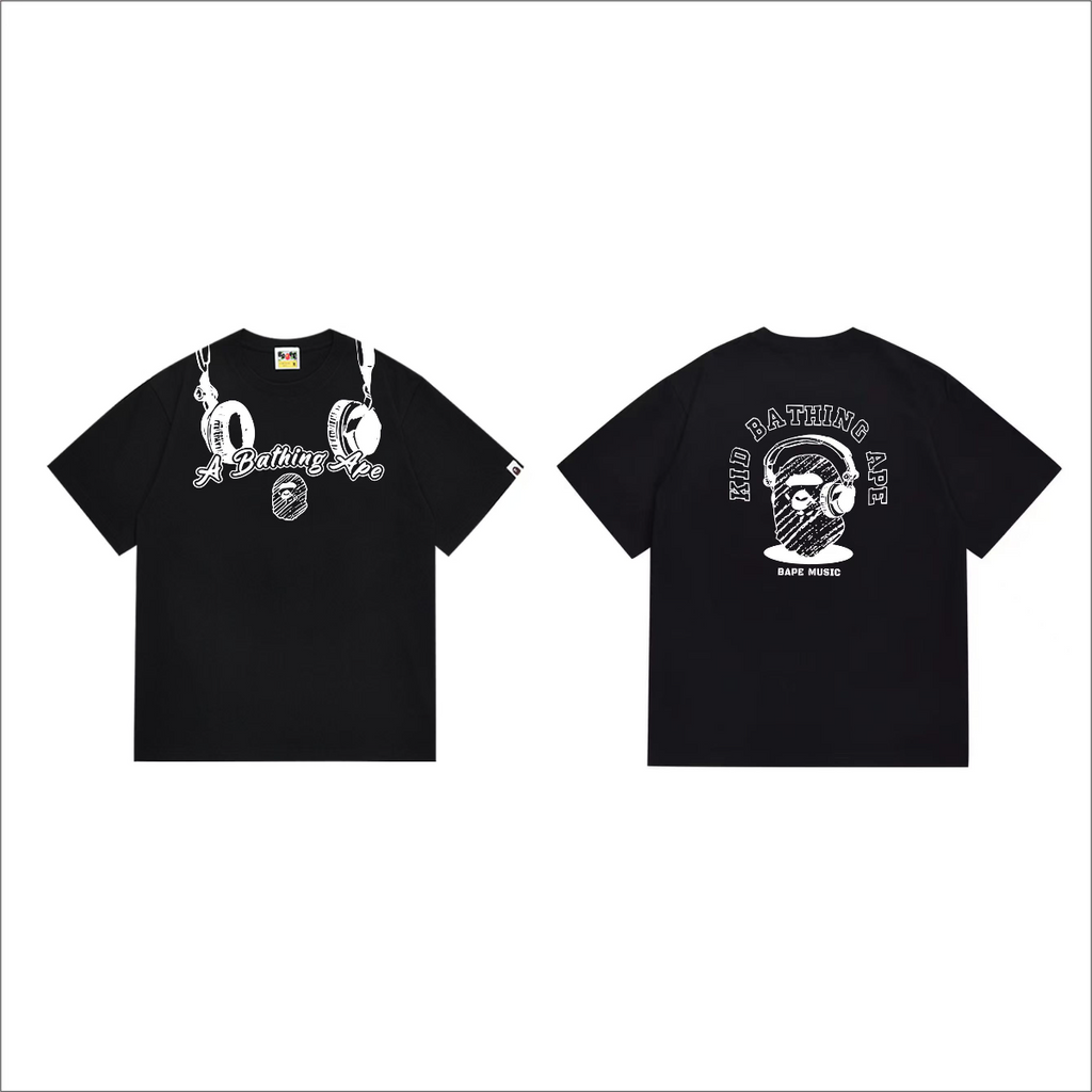 Bathing Shark and ape head print T-Shirt NextBlock