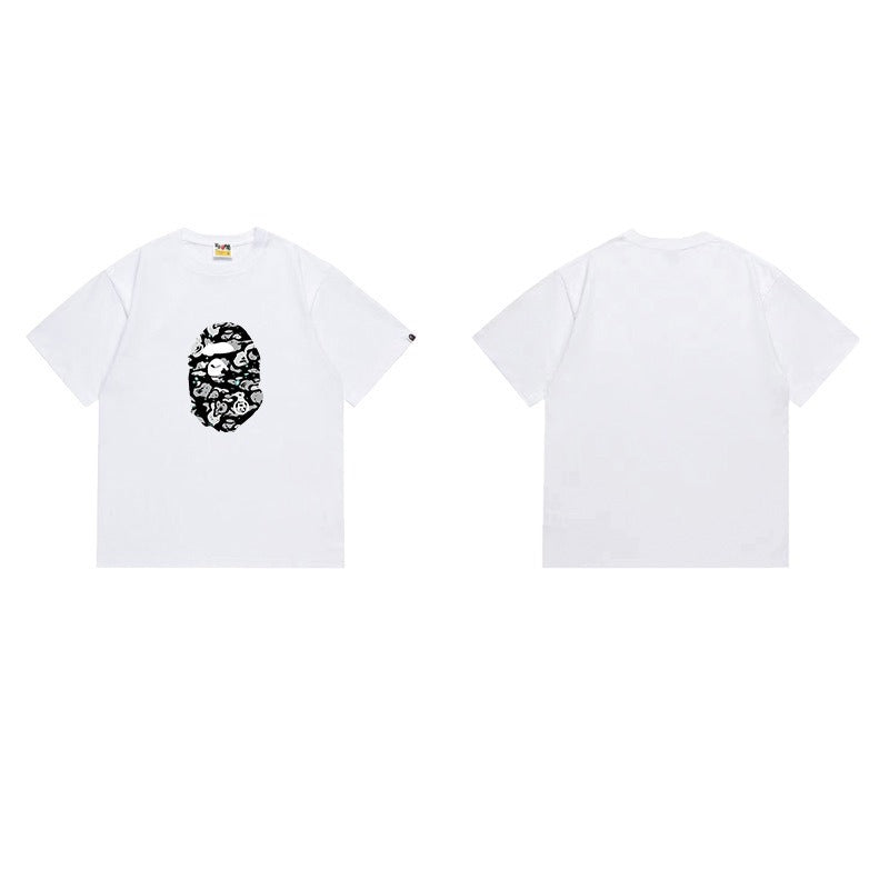 Bathing Shark and ape head print T Shirts NextBlock