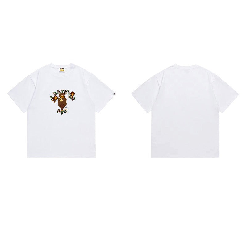 Bathing Shark and ape head print T Shirts NextBlock