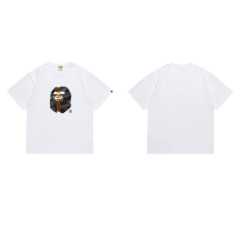 Bathing Shark and ape head print T Shirts NextBlock