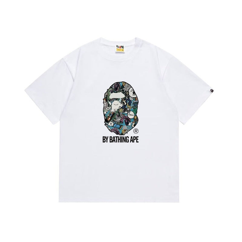 Bathing Shark and ape head print T Shirts NextBlock