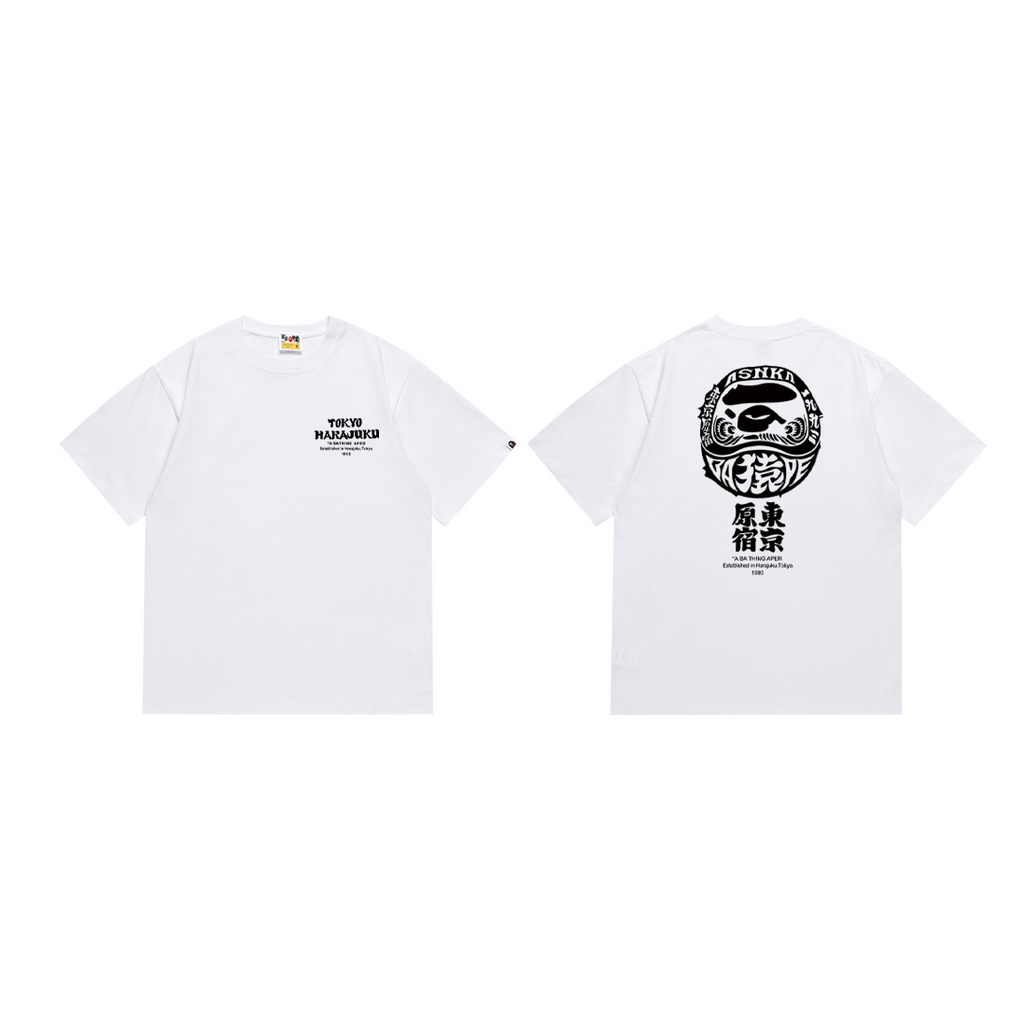 Bathing Shark and ape head print T-Shirt NextBlock