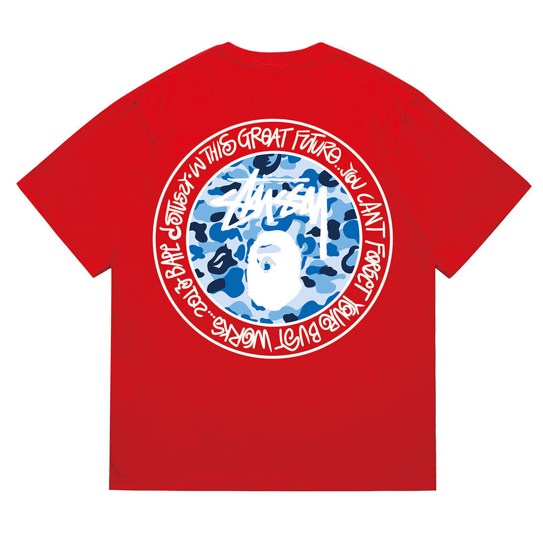 Bathing Shark and ape head print T-Shirt NextBlock