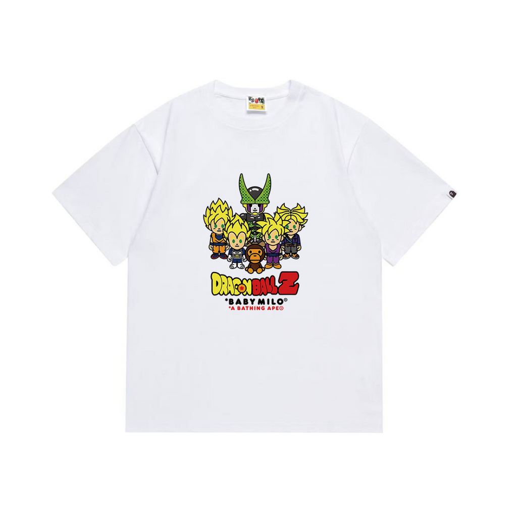 Bathing Shark and ape head print T-Shirt NextBlock