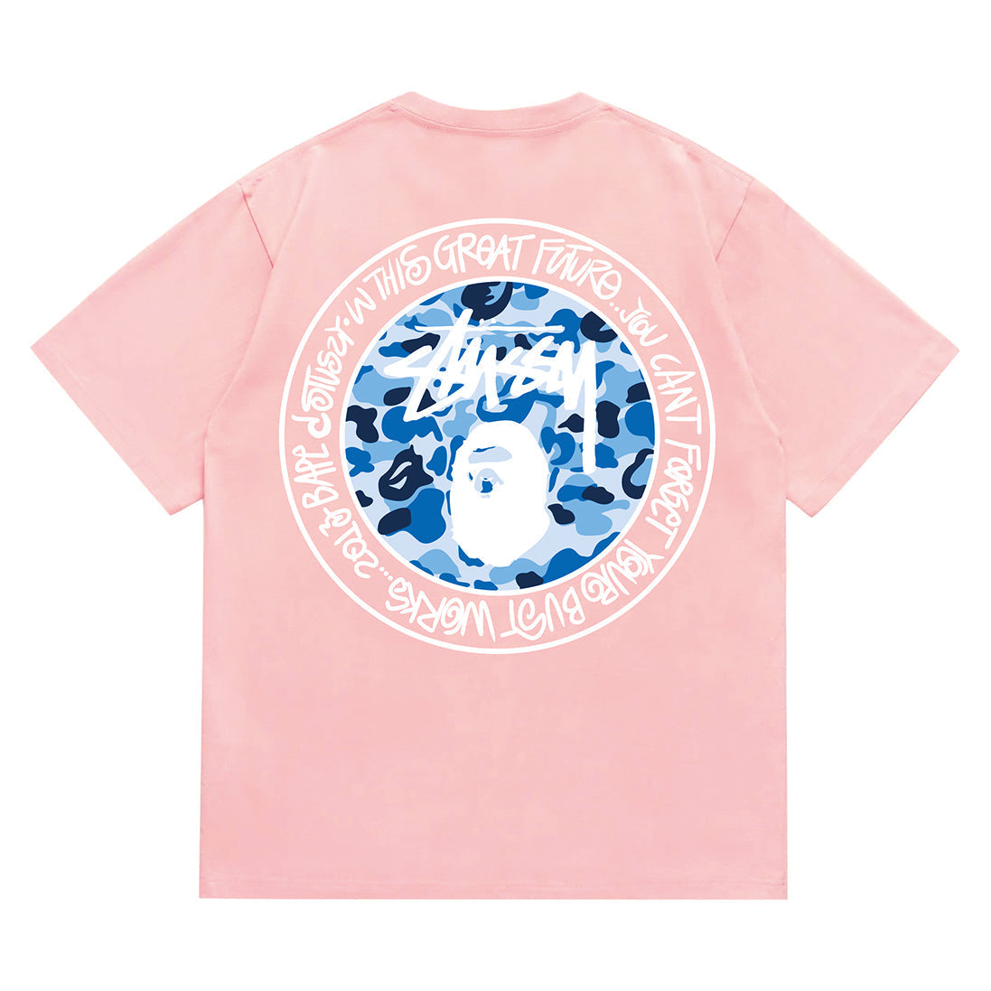 Bathing Shark and ape head print T-Shirt NextBlock