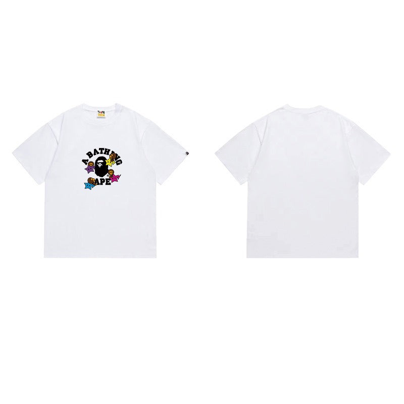 Bathing Shark and ape head print T Shirts NextBlock