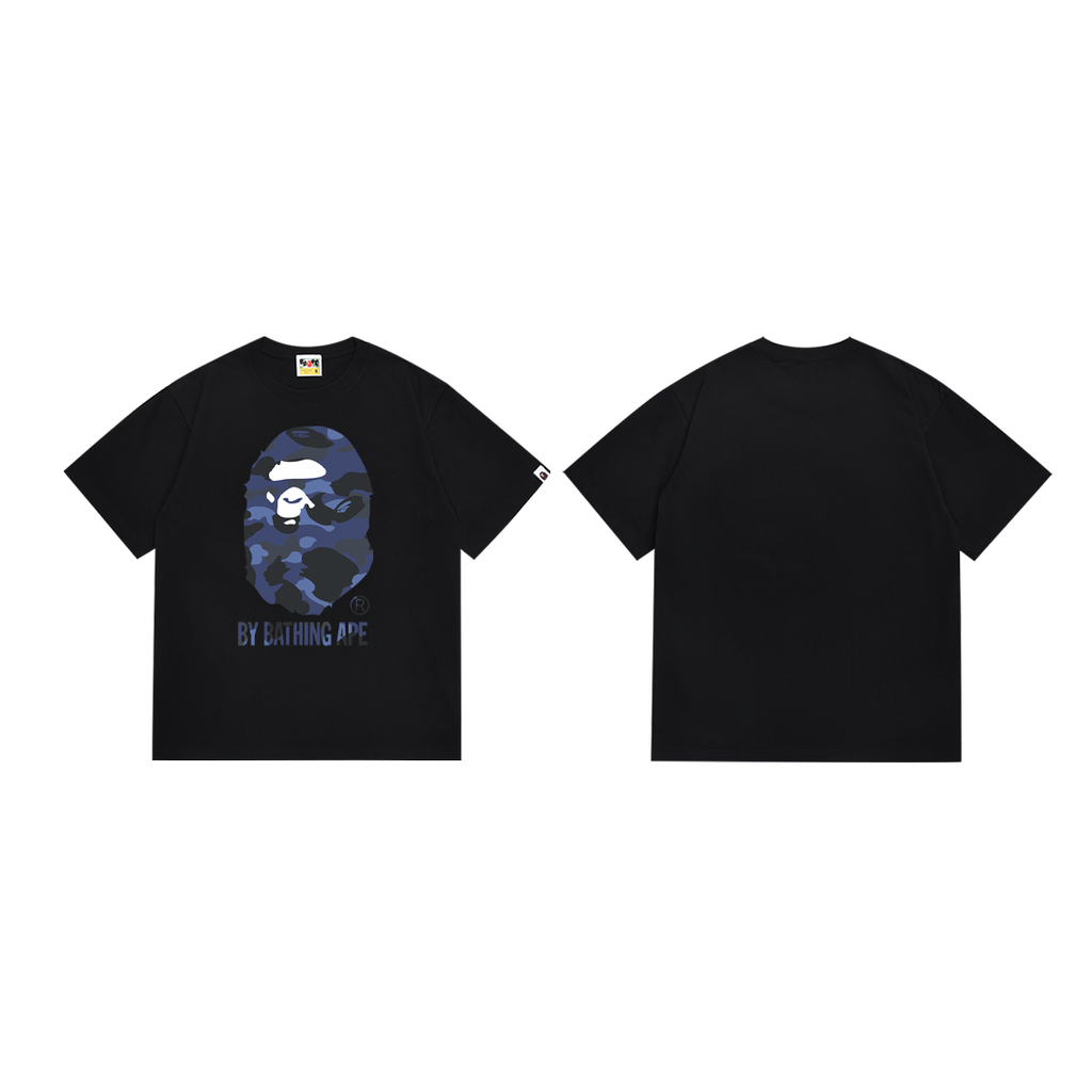 Bathing Shark and ape head print T-Shirt NextBlock