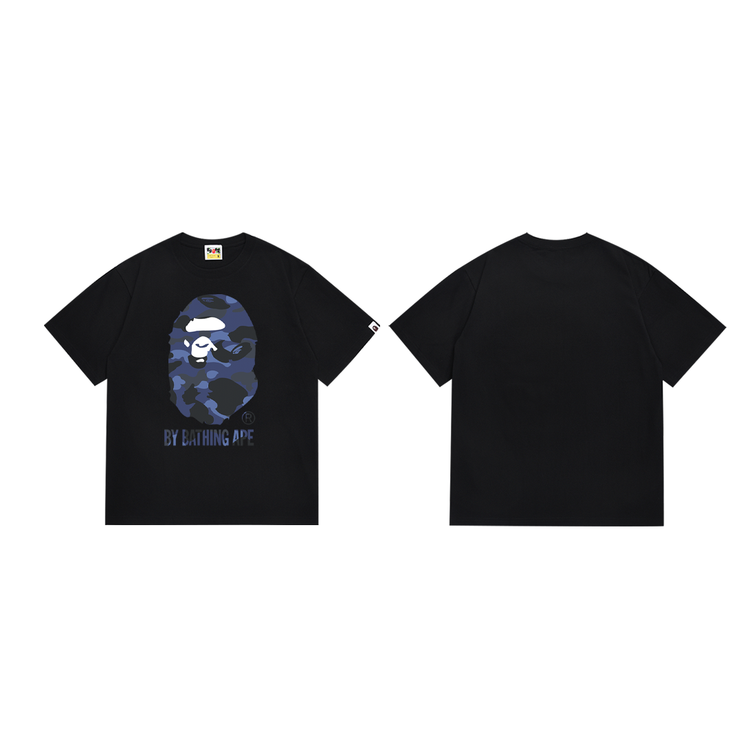 Bathing Shark and ape head print T-Shirt NextBlock