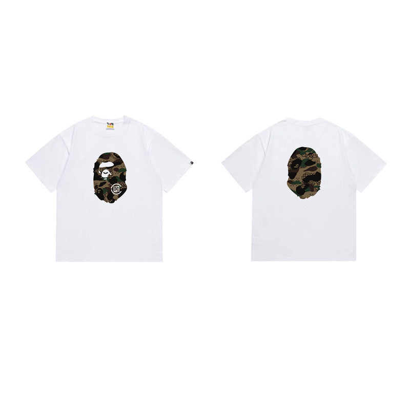 Bathing Shark and ape head print T Shirts NextBlock